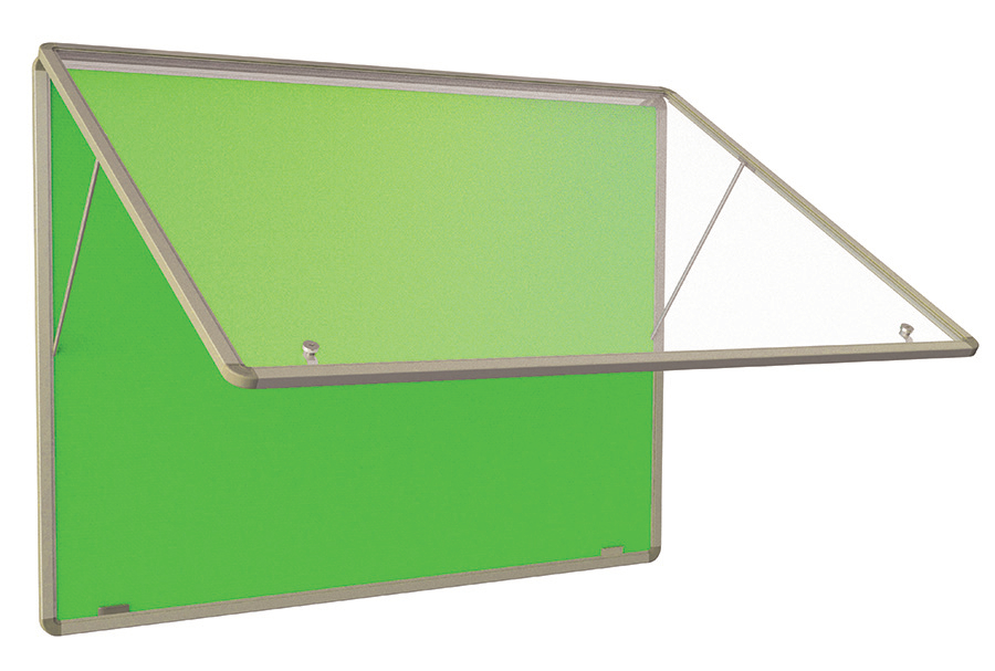 Accents Fire Rated Tamperproof Top Hinge Noticeboard in Light Green